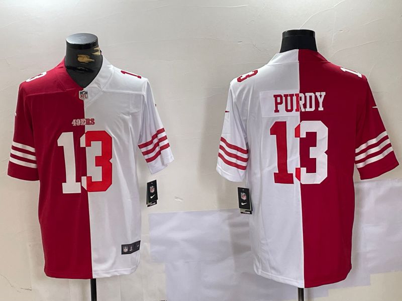 Men San Francisco 49ers #13 Purdy Red White Nike 2024 Limited NFL Jersey style 1008